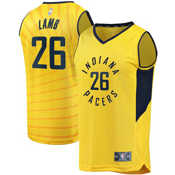 Maillot Indiana Pacers Homme Jeremy Lamb 26 Statement Edition Jaune